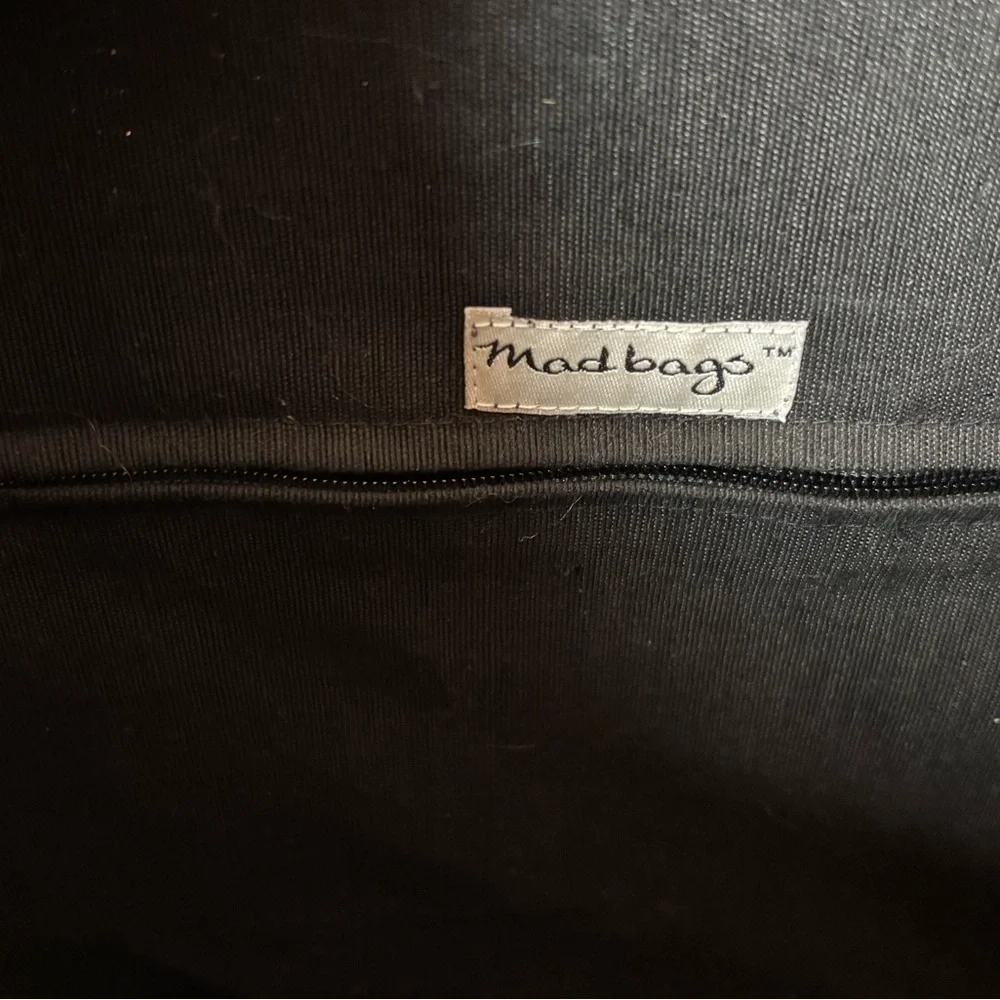 Mad Bags Black and Tan Canvas and Woven Tote Bag - Picture 12 of 12